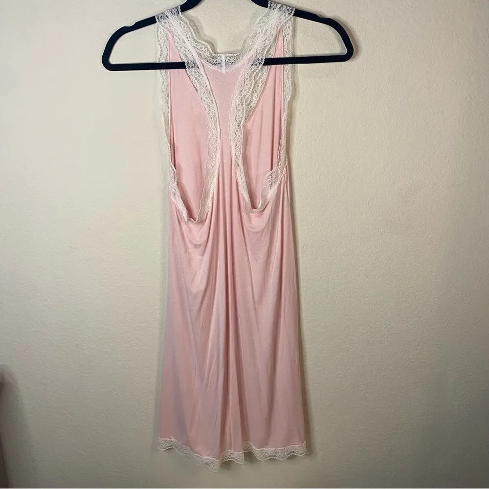 Honeydew NWOT Pink Knit Lace Trim Chemise Sz L